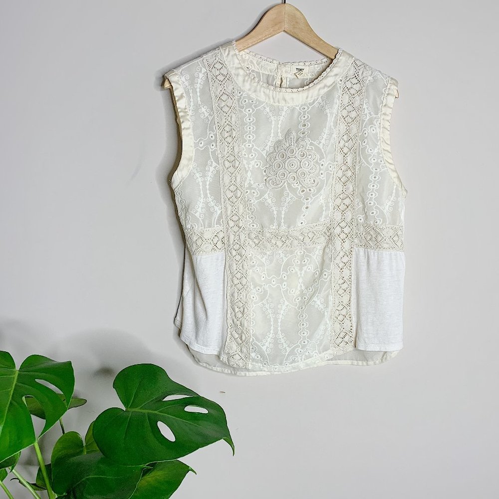 ANTHROPOLOGIE TINY BRAND EMBROIDERED LACE BLOUSE